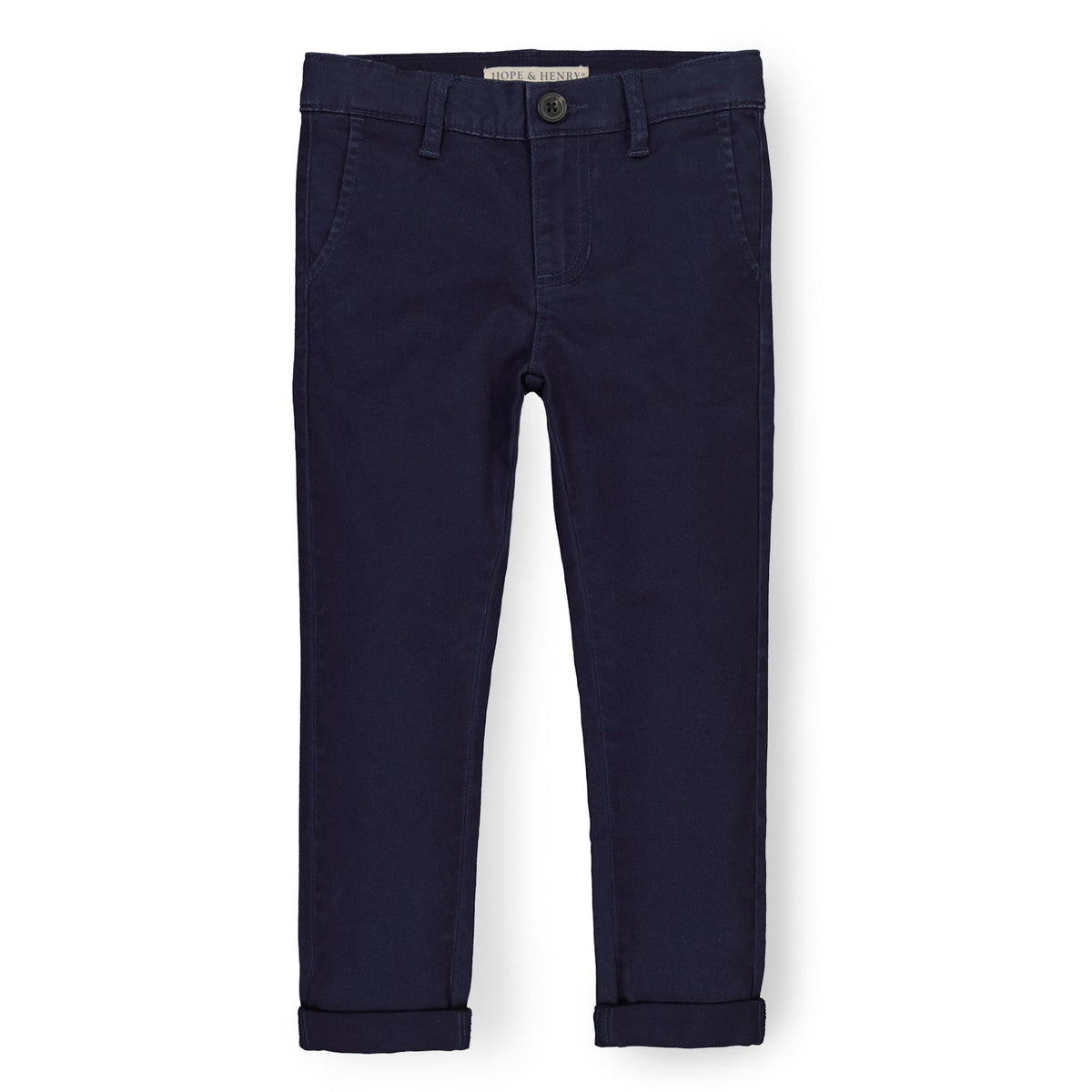 Navy Cotton Stretch Chino Trousers