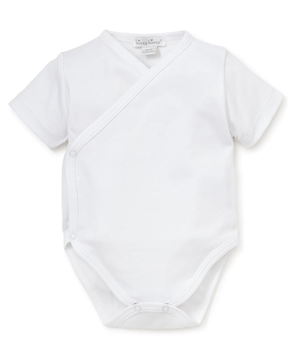 White Basic S/S Cross Bodysuit