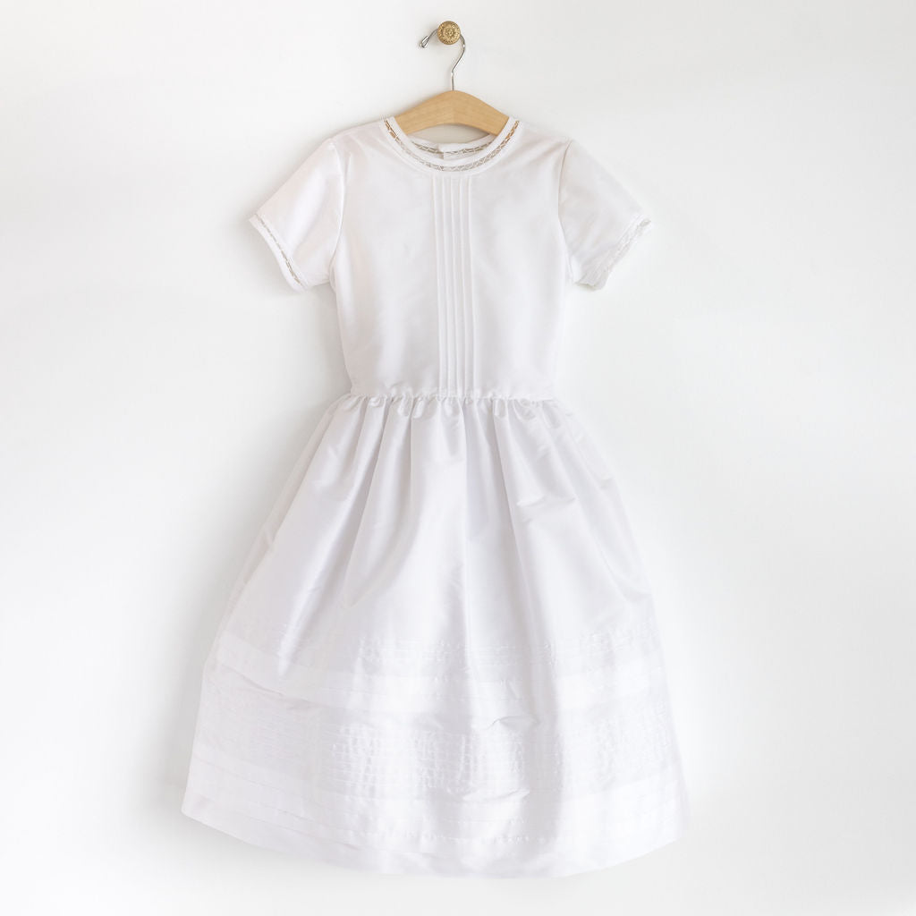 Girl's White Taffeta Cambridge Dress