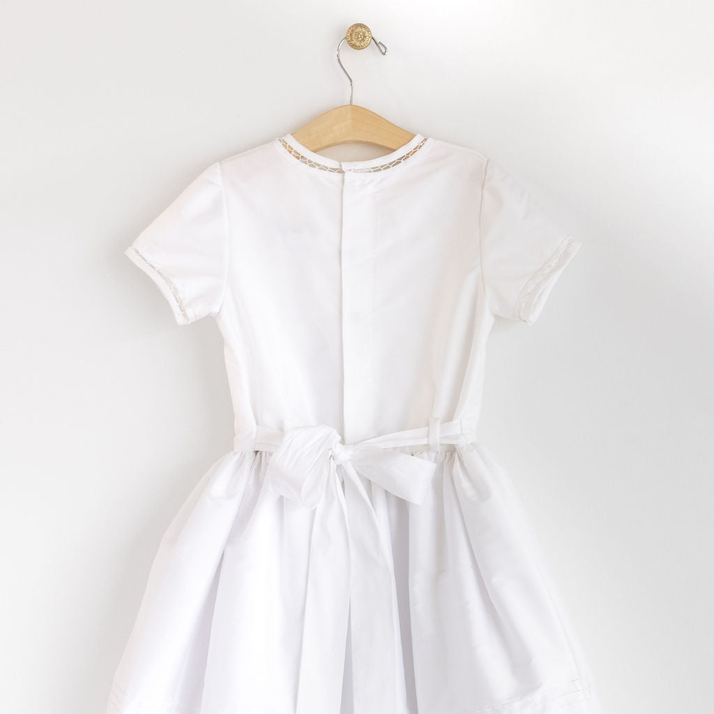 Girl's White Taffeta Cambridge Dress