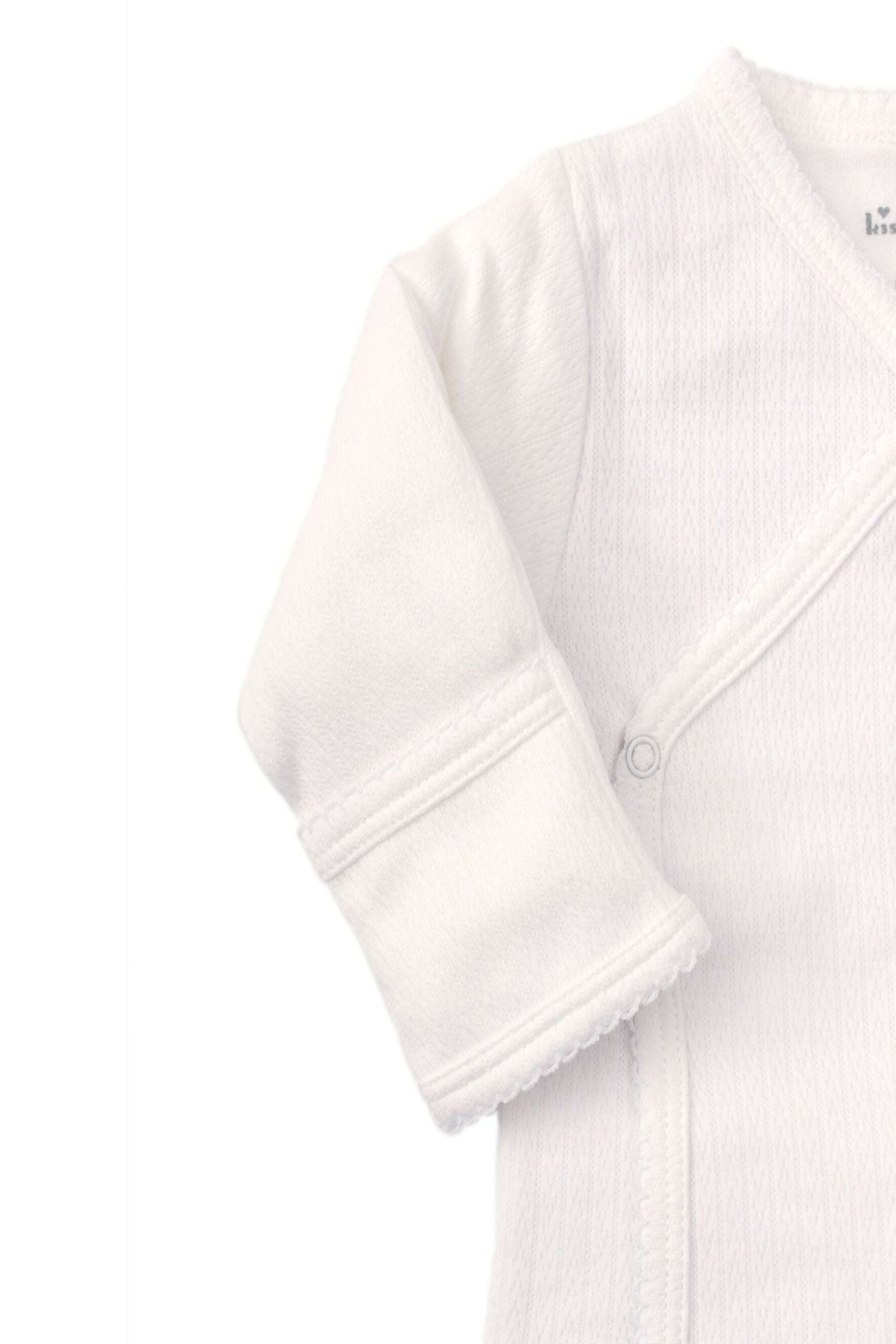 White Pointelle Footie Wrap-Set