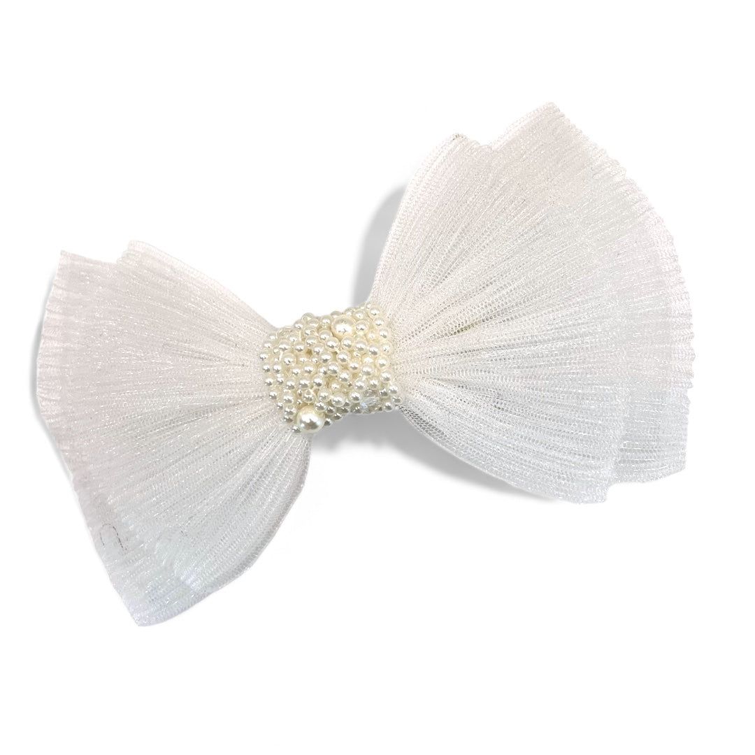 Girl's Hair Clip Cassia Pleated Tulle Bow