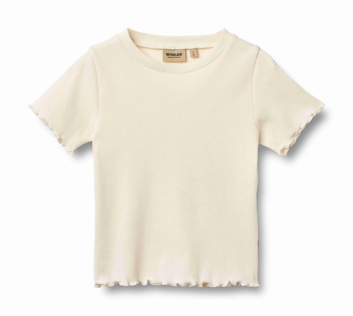 Cream Rib Lettuce Edge Tee