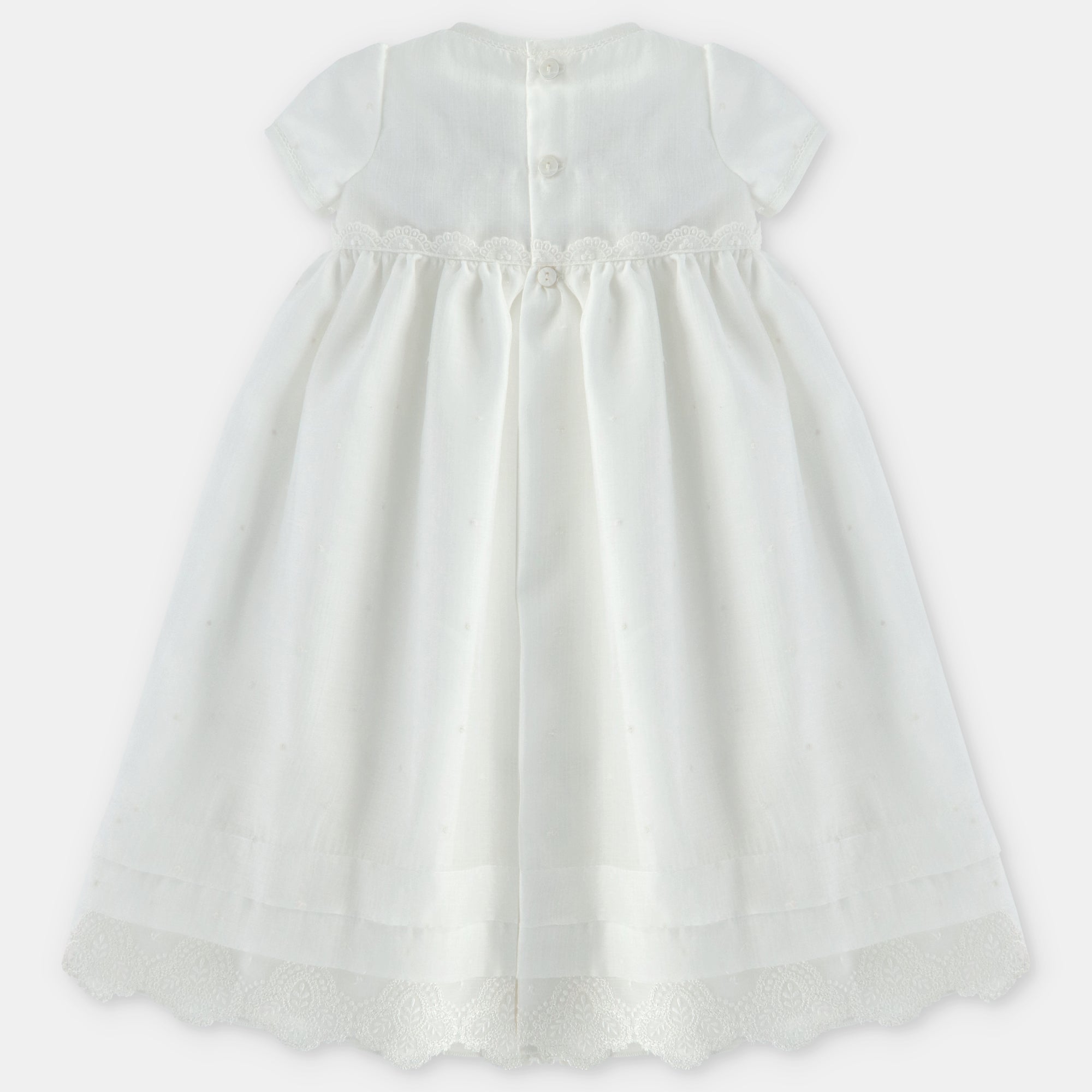 Girl's Off White Swiss Dot Gown
