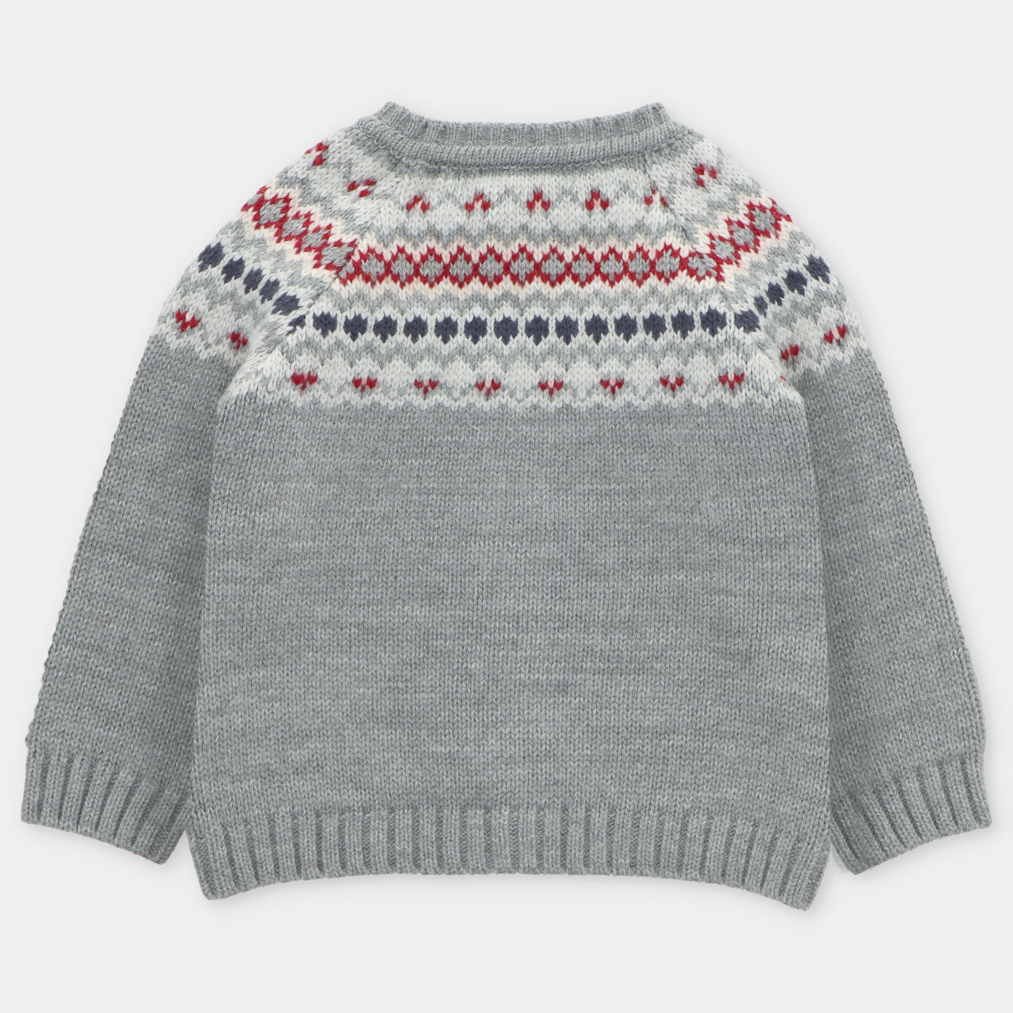 Boy's Grey Fairisle Cardigan