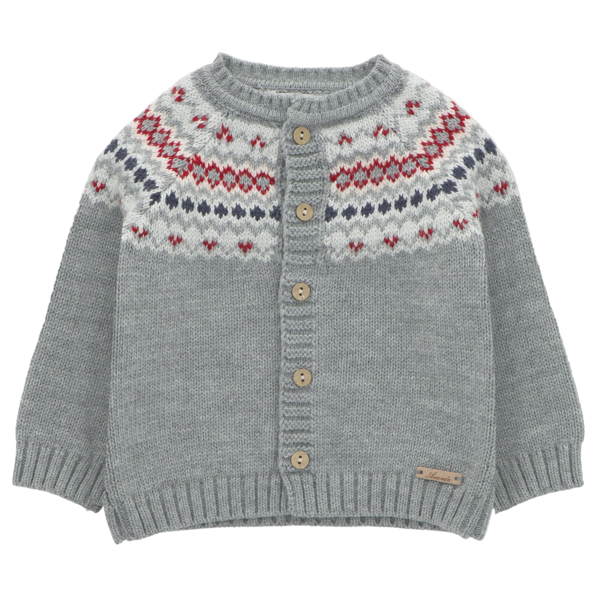 Boy's Grey Fairisle Cardigan