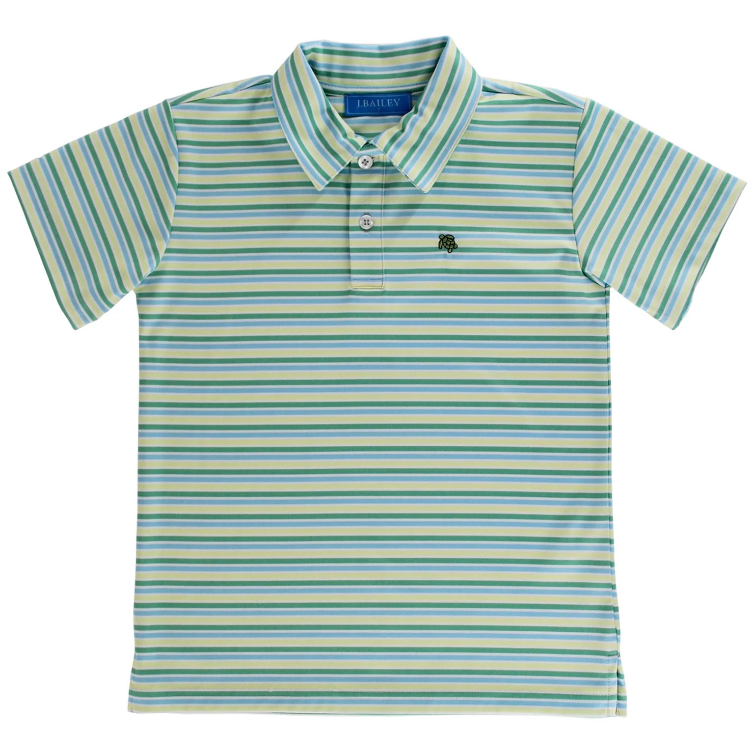Boy's Bailey Green Yellow Stripe Polo