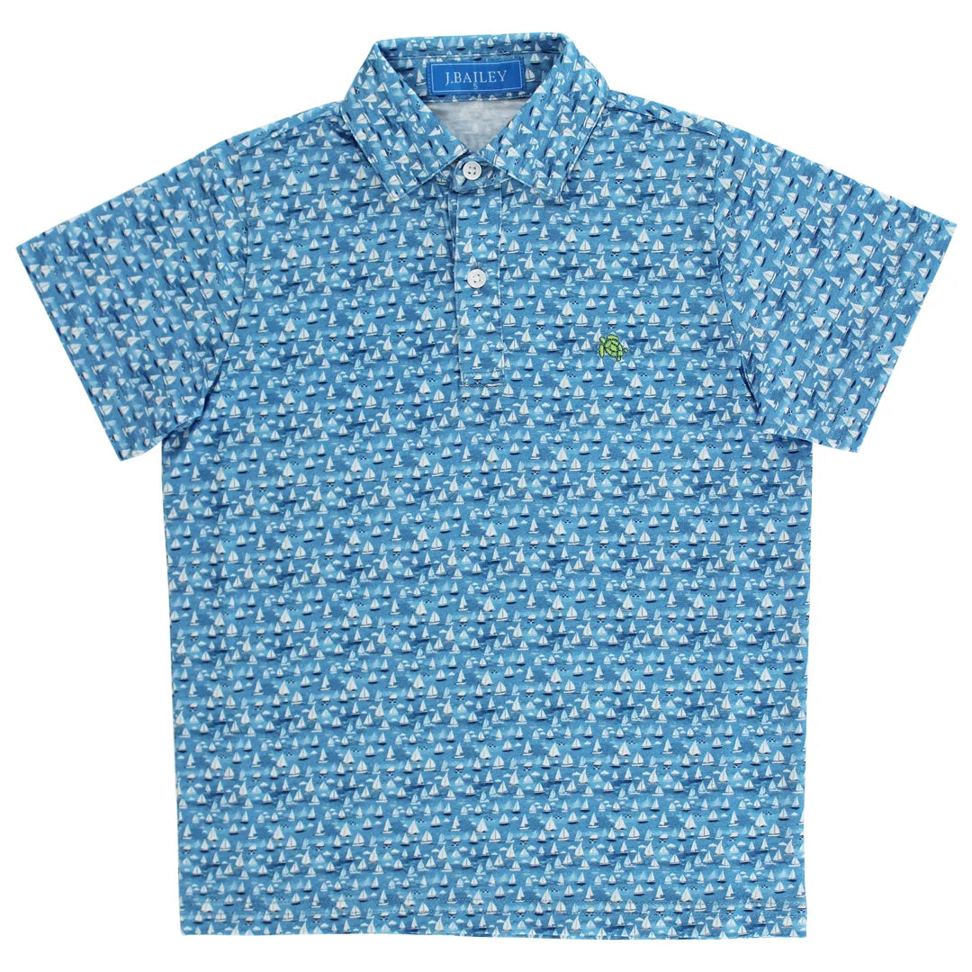 Blue Sailboat Preformance Polo