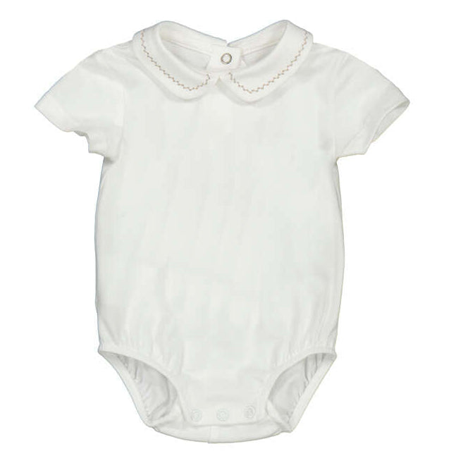 White Stitch Collar Bodysuit