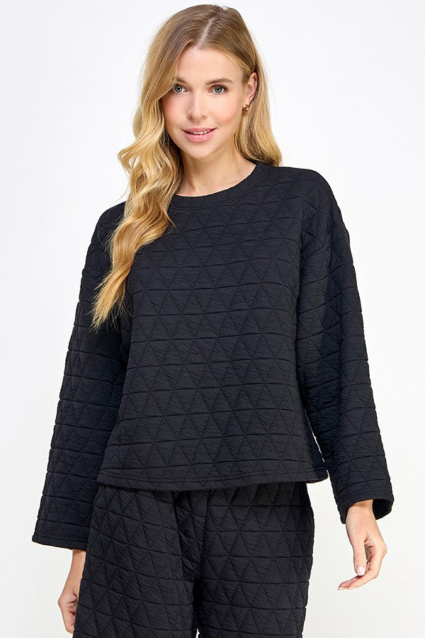 Quincy Black Quilted Set