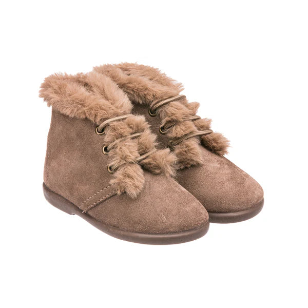 Teddy Laceup Boot with Fur Lining