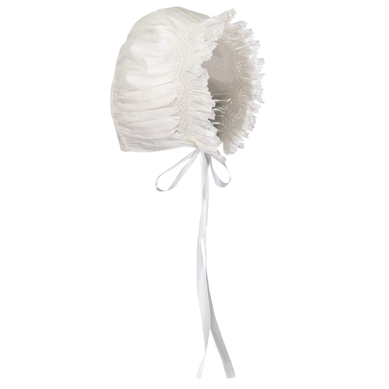 Girl's Smocked Lace Bonnet