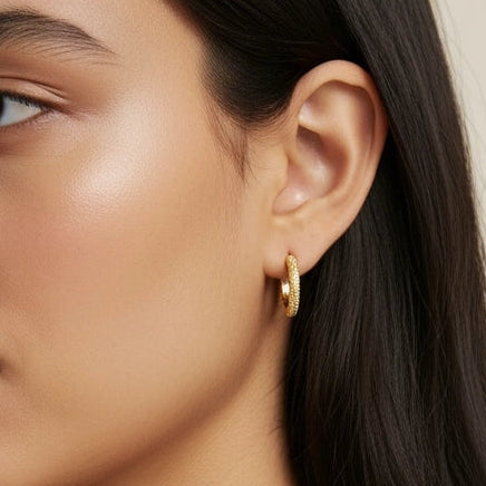 CZ Mini Hoops Gold Filled