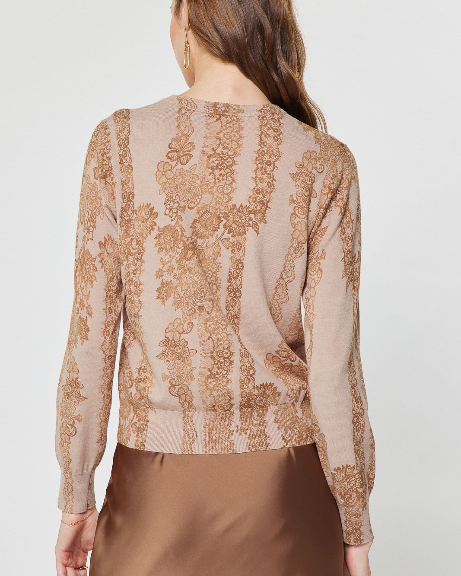 Blush Lace Print Cardigan