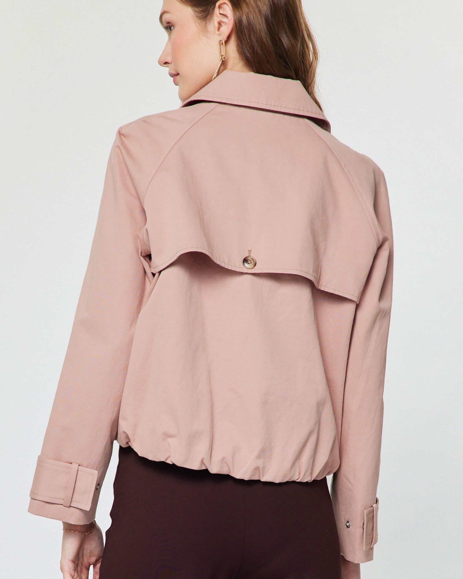 Rose Double Breasted Short Trench
