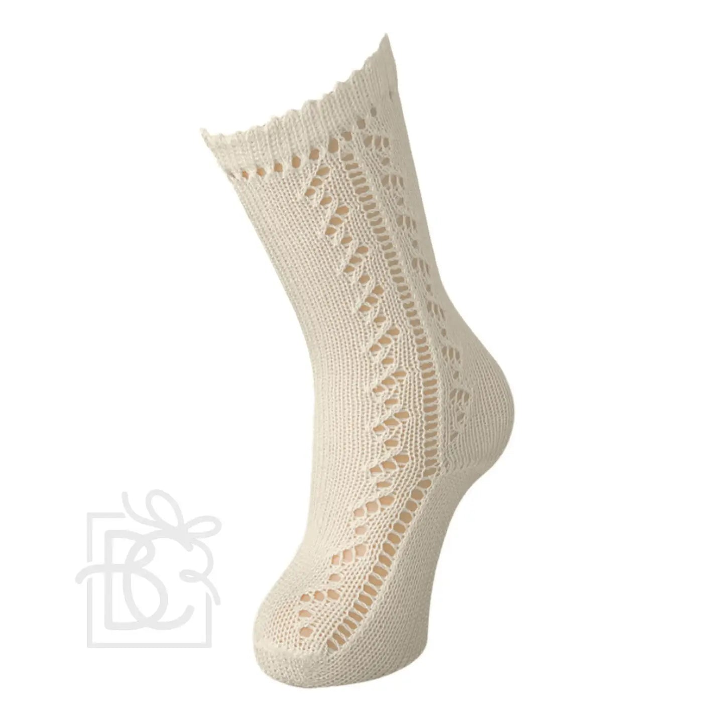 Girl's Knee High Openwork Scottish Yarn Socks