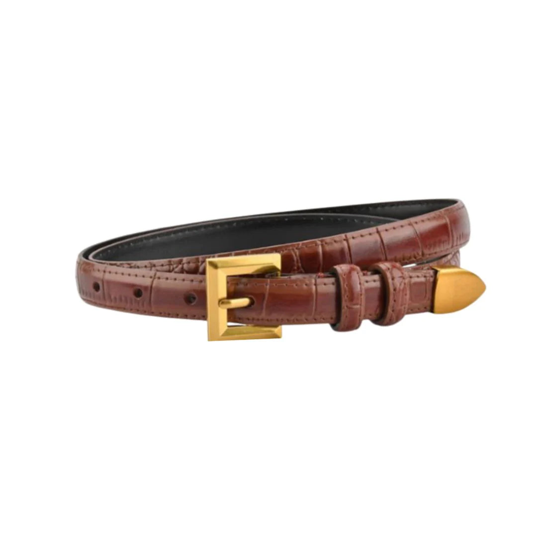 Empire Vegan Alligator with Gold Buckle and Tip