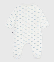 Velour Whale Footie with Collar