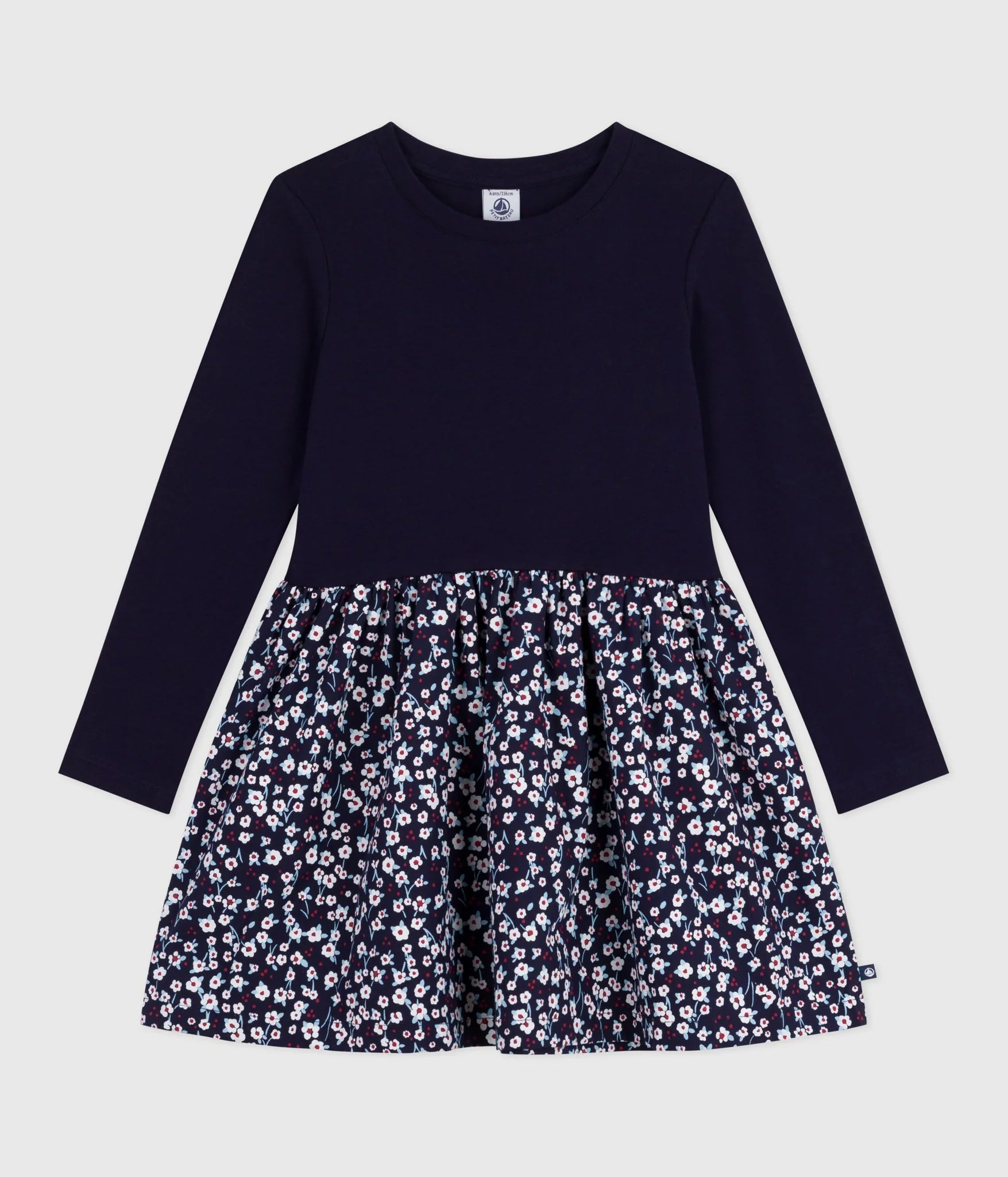 Girl's Navy Floral Bottom Dress