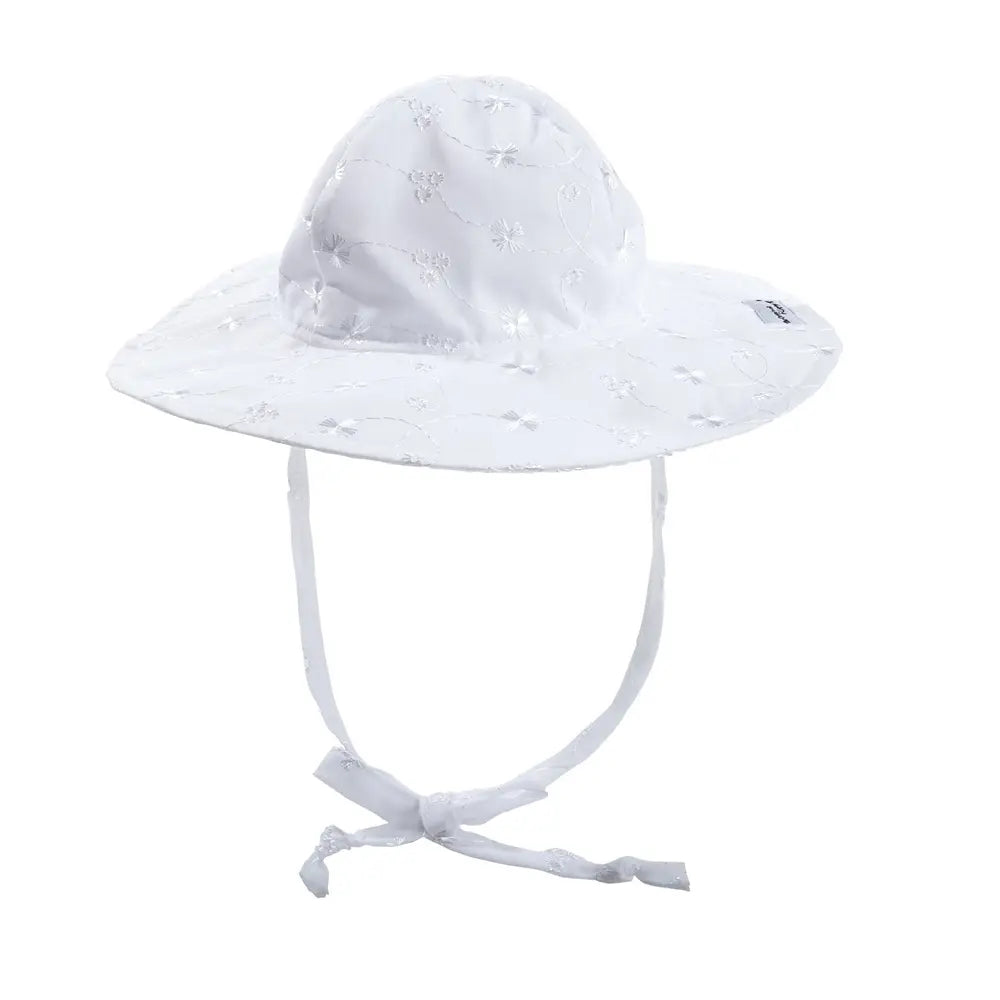 Boy's/Girl's Kids UPF50+ White Eyelet Floppy Hat