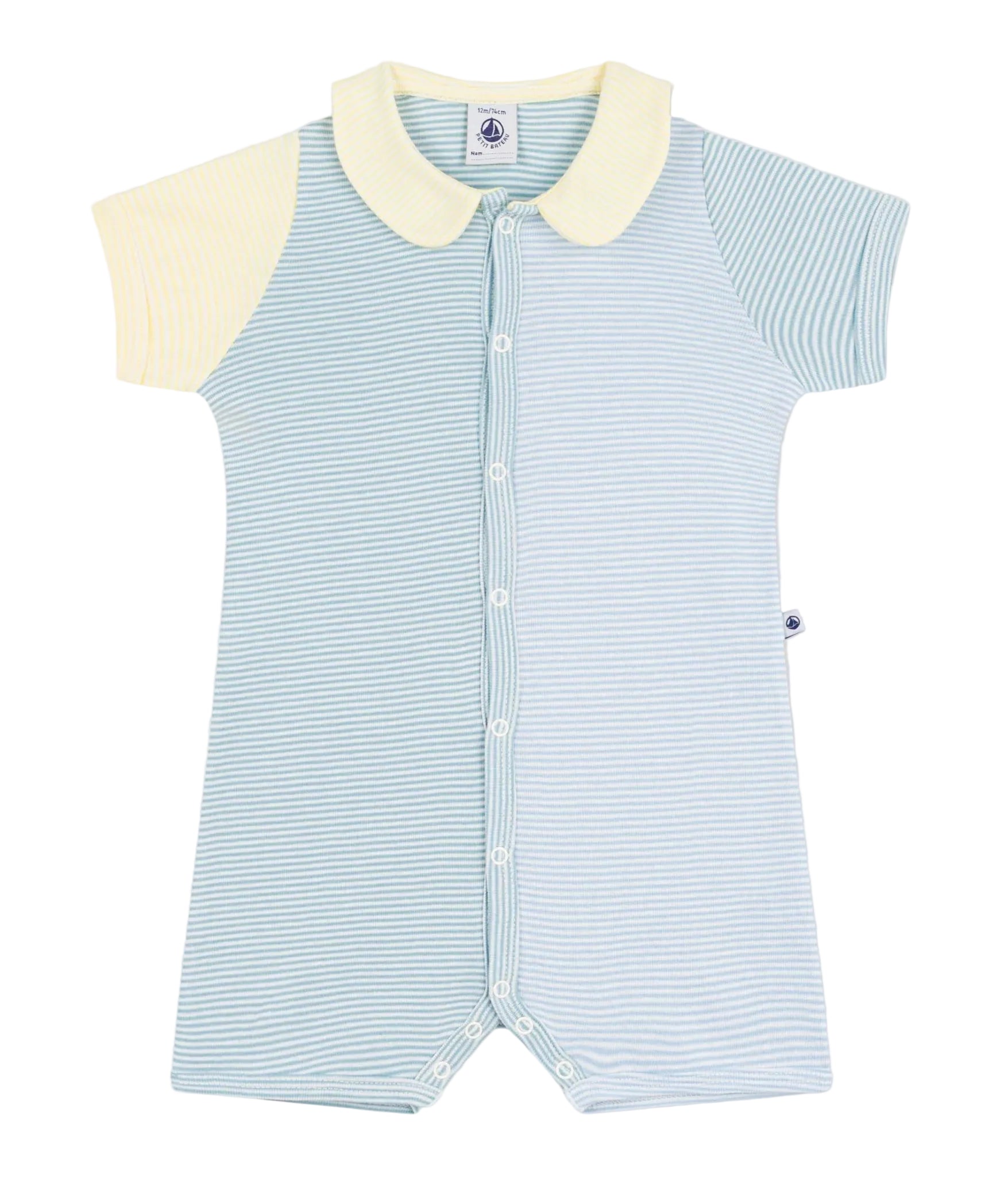 Petit Bateau Stripe Colorblock Romper
