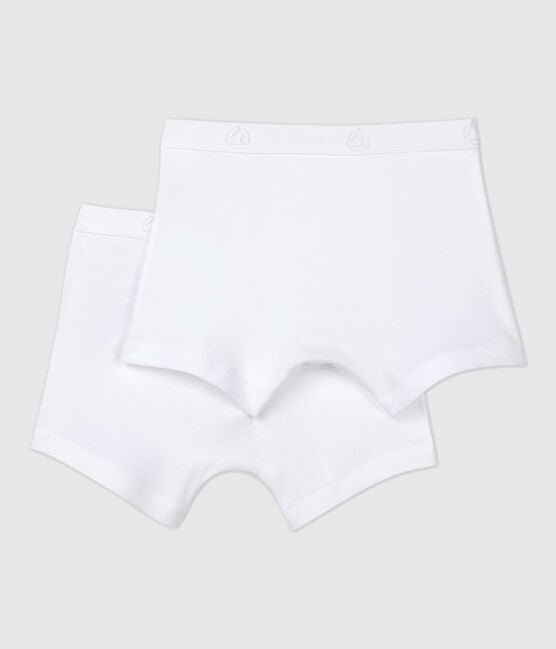 Boy's Petit Bateaun White Boxers 2pk