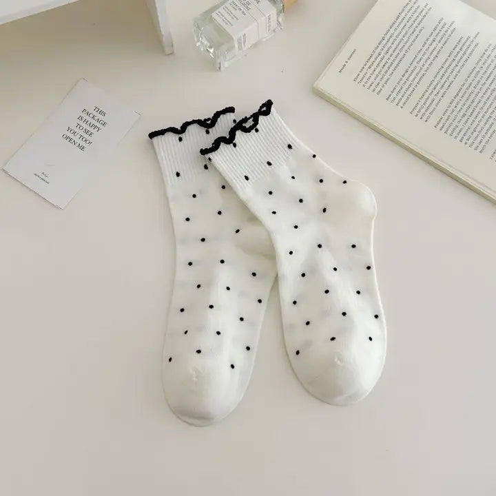 Polka Dot Mid-Calf Socks