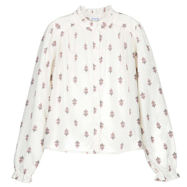 Ivory Rust Block Print Blouse