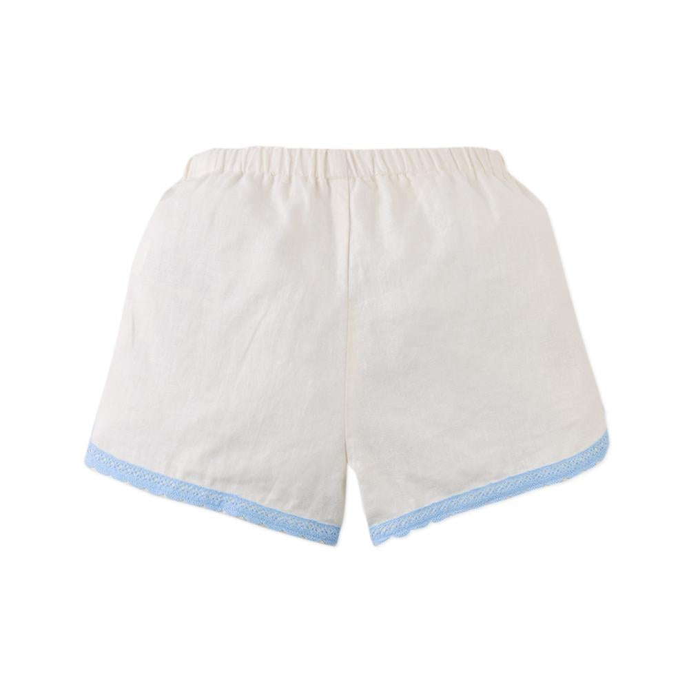 White Cross-stich Shorts