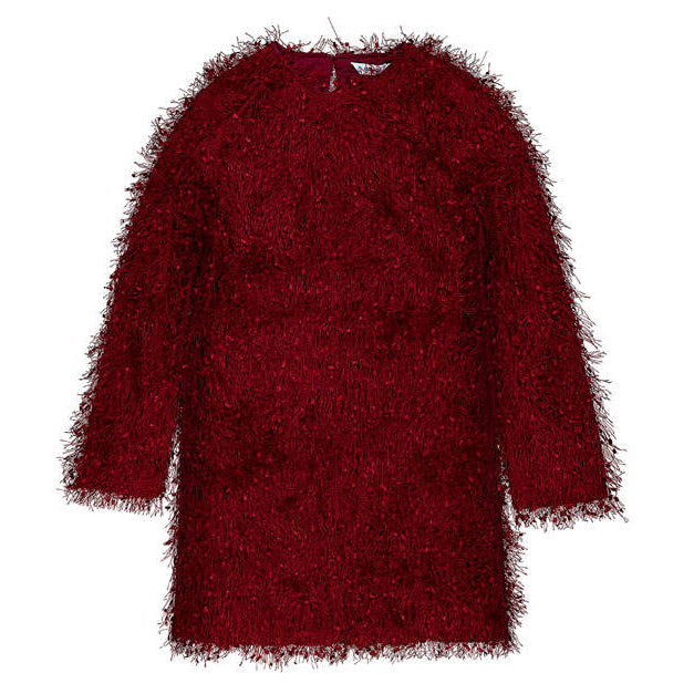 Maroon Fringe Mini Dress