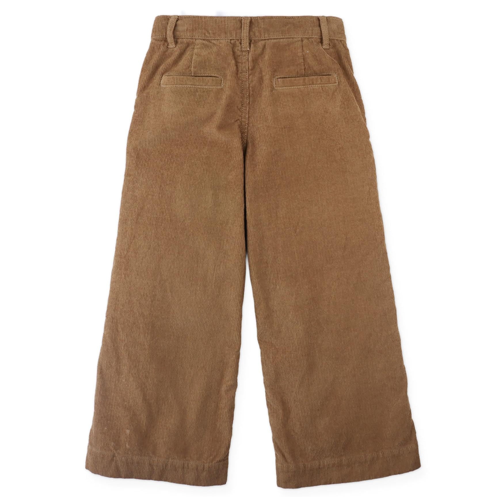 Brown Corduroy Cross Stitch Roses Pant