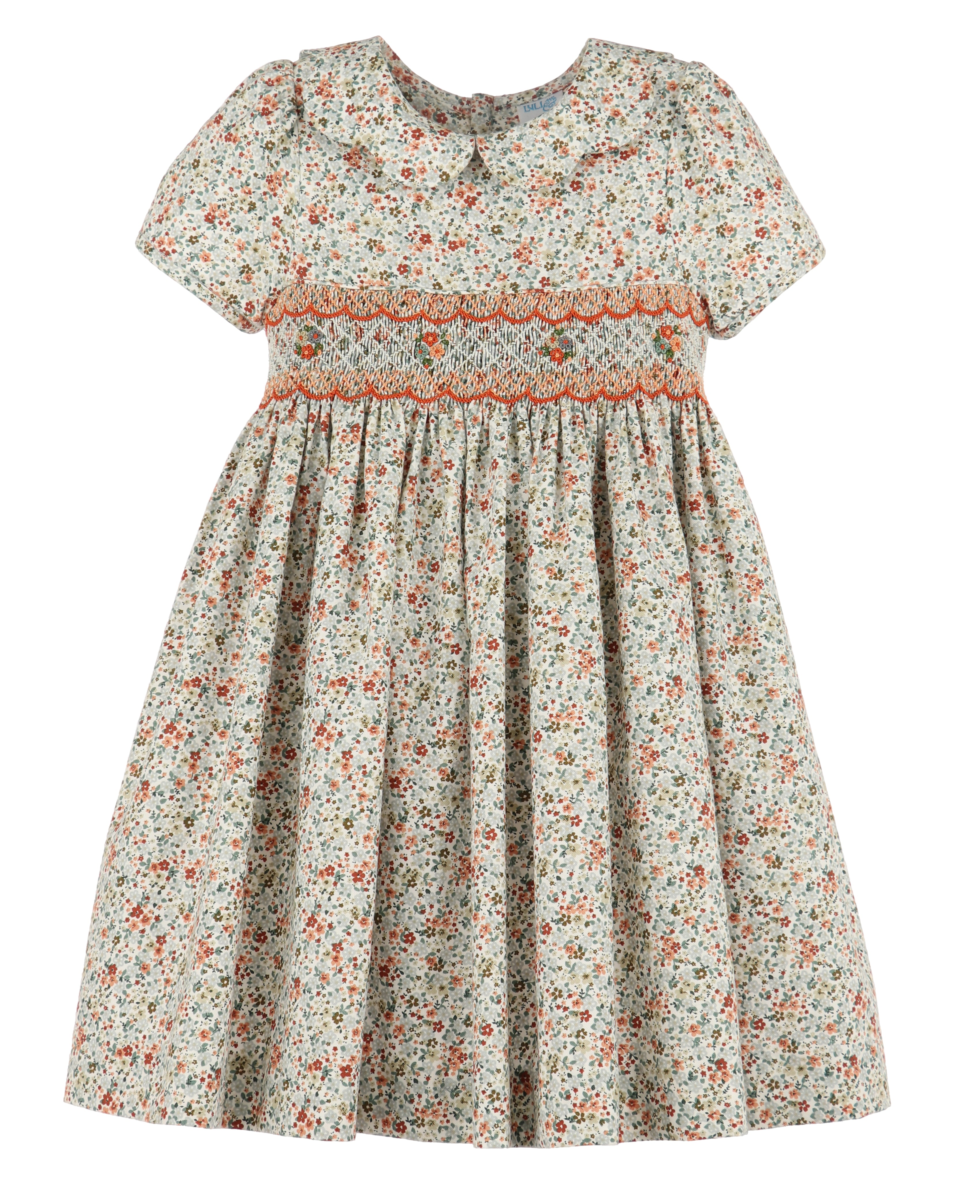 Girl's Seafoam Autumn Smocked Dress