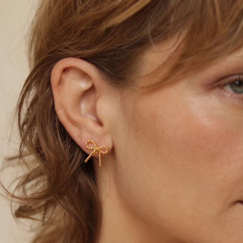 Rope Bow Earring Posts