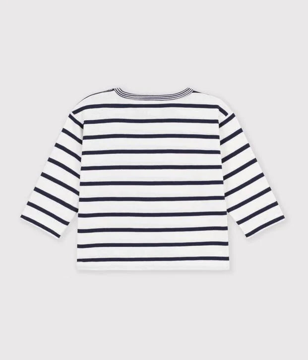 Navy Stripe L/S Tee Petit Bateau
