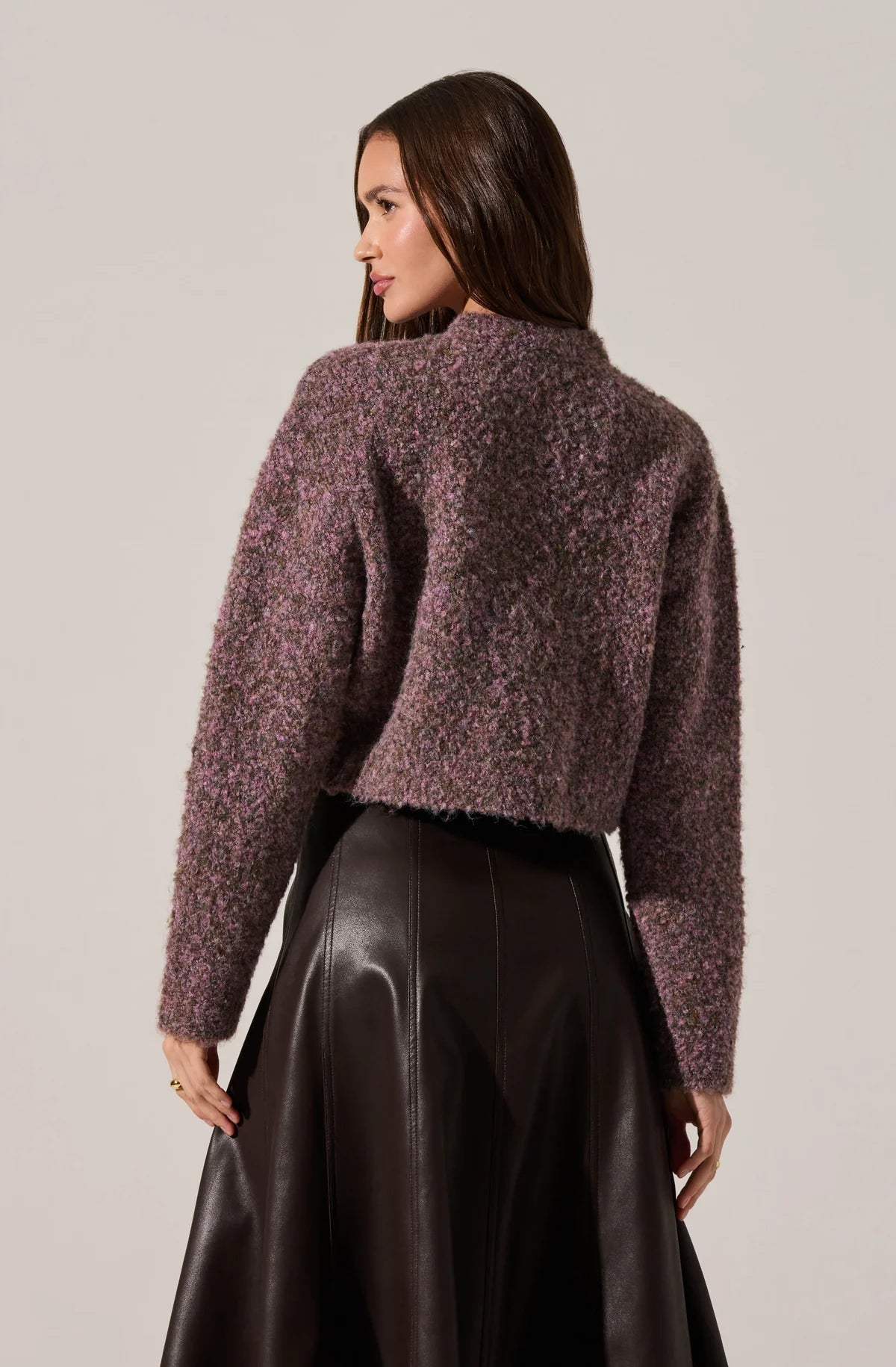 Sebille Lilac Olive Boucle Cardigan