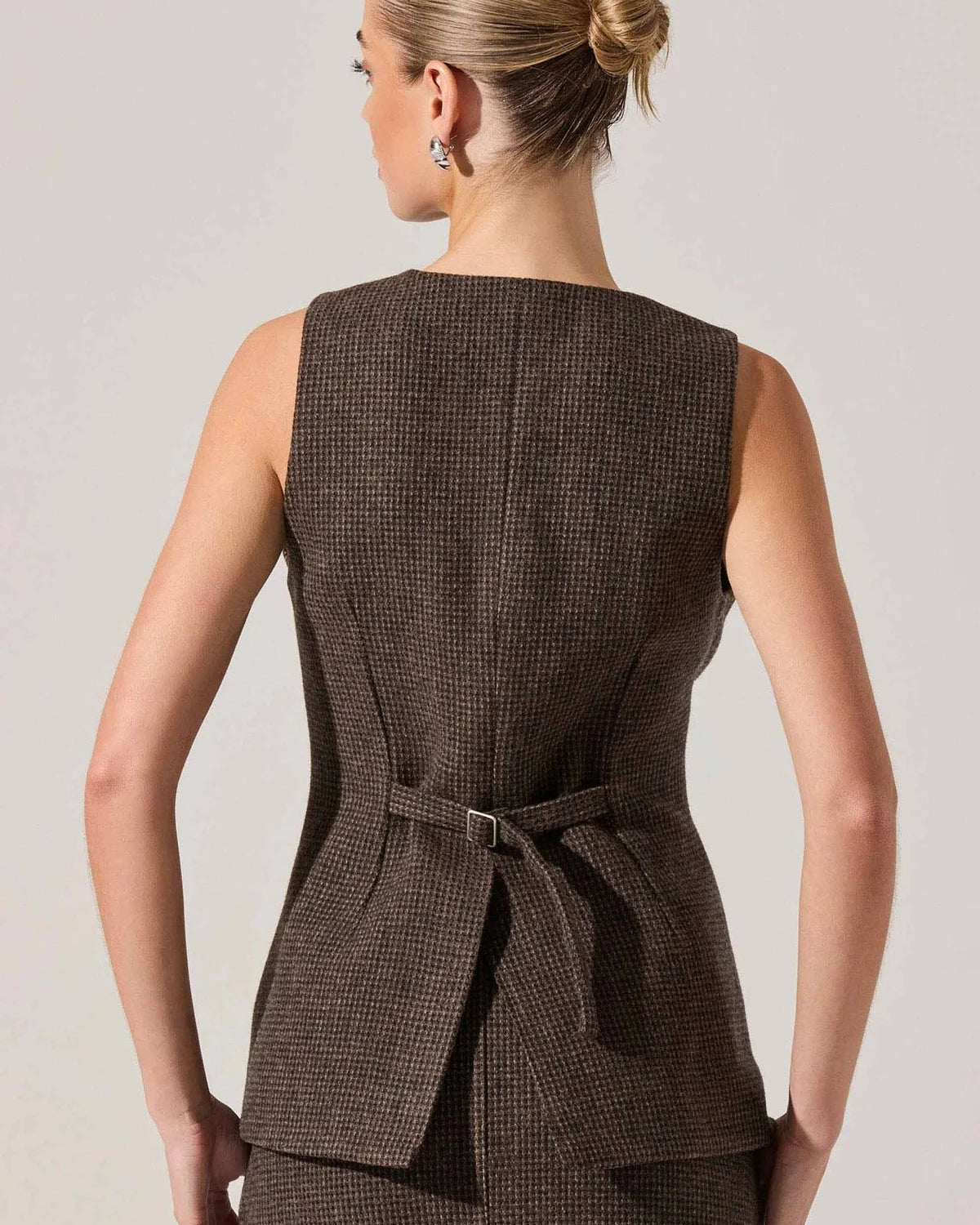 Sonja Brown Tweed Check Vest