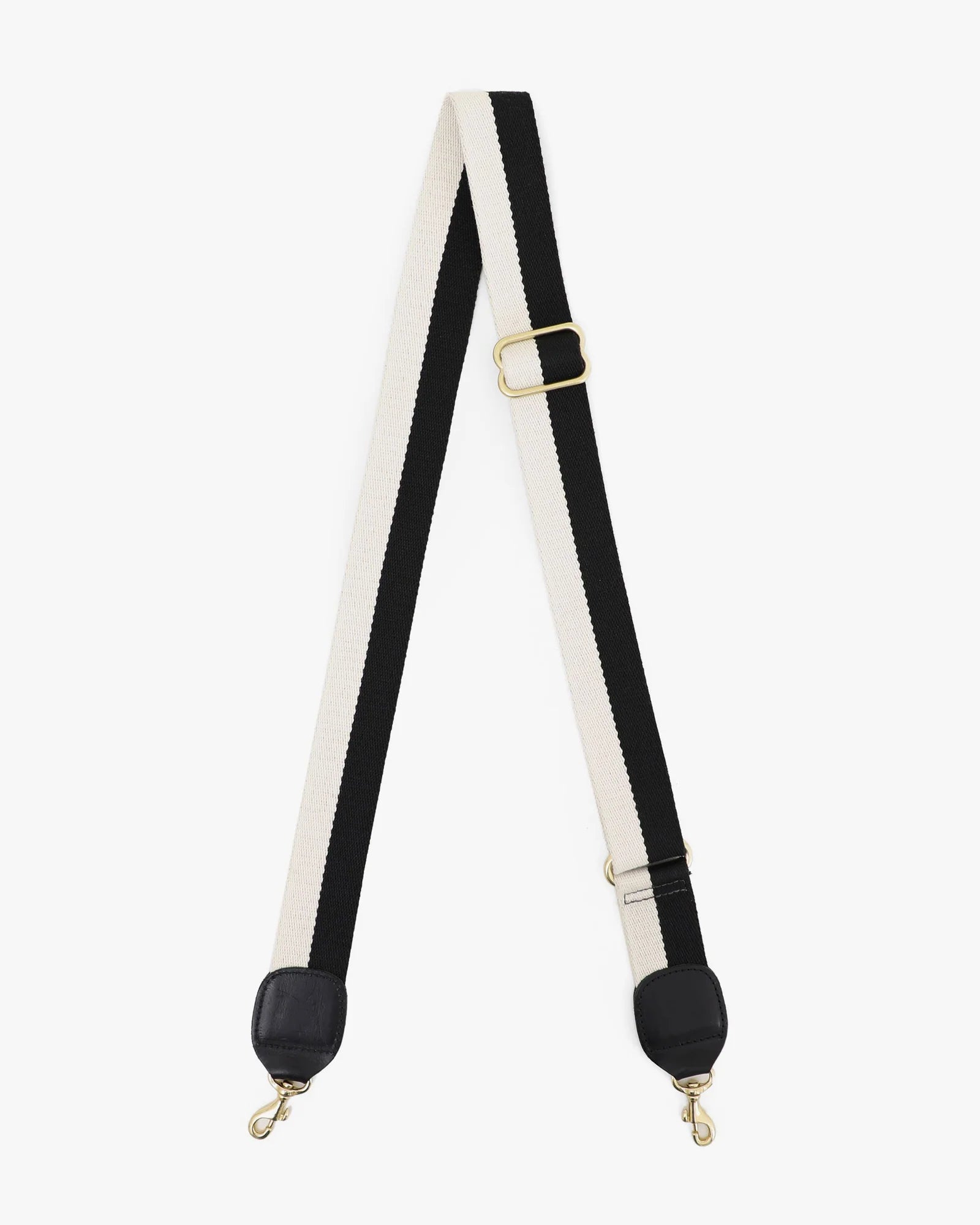 Clare V. Adjustable Black White Stripe Long Bag Strap