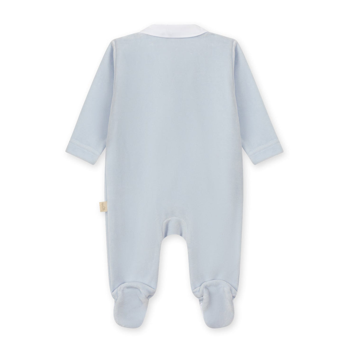 Pastel Blue Velour Footie
