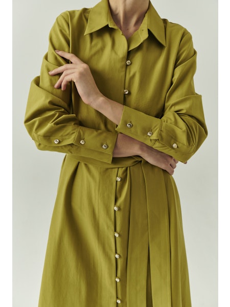 Exquise Mckinley Green Shirt Dress