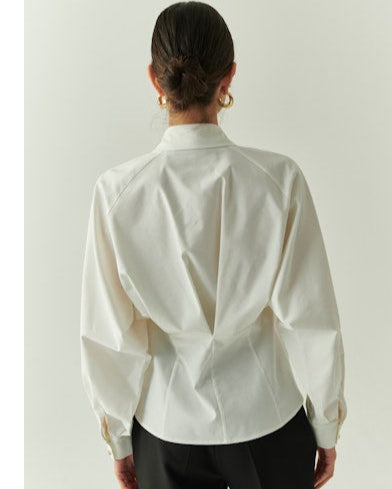 Women's Off White Shirt with Gold Buttons