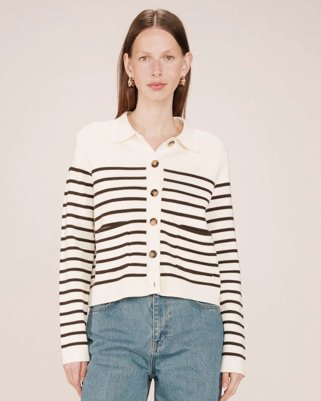 Sailor Cream Stripe Cardigan