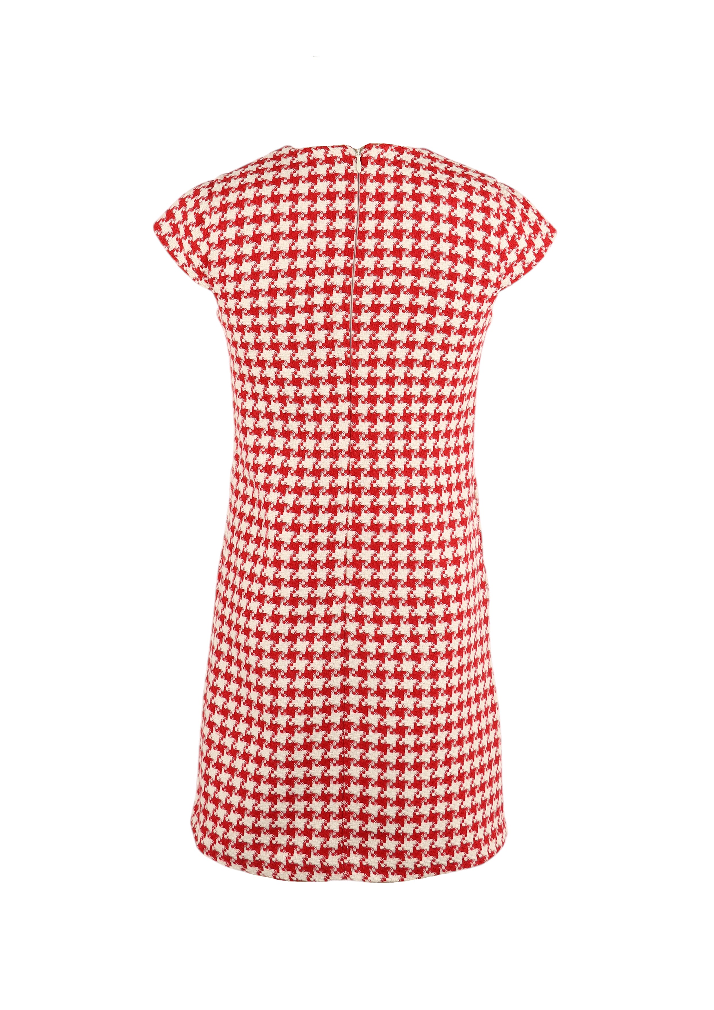 Girl's Red Houndstooth Shift Dress