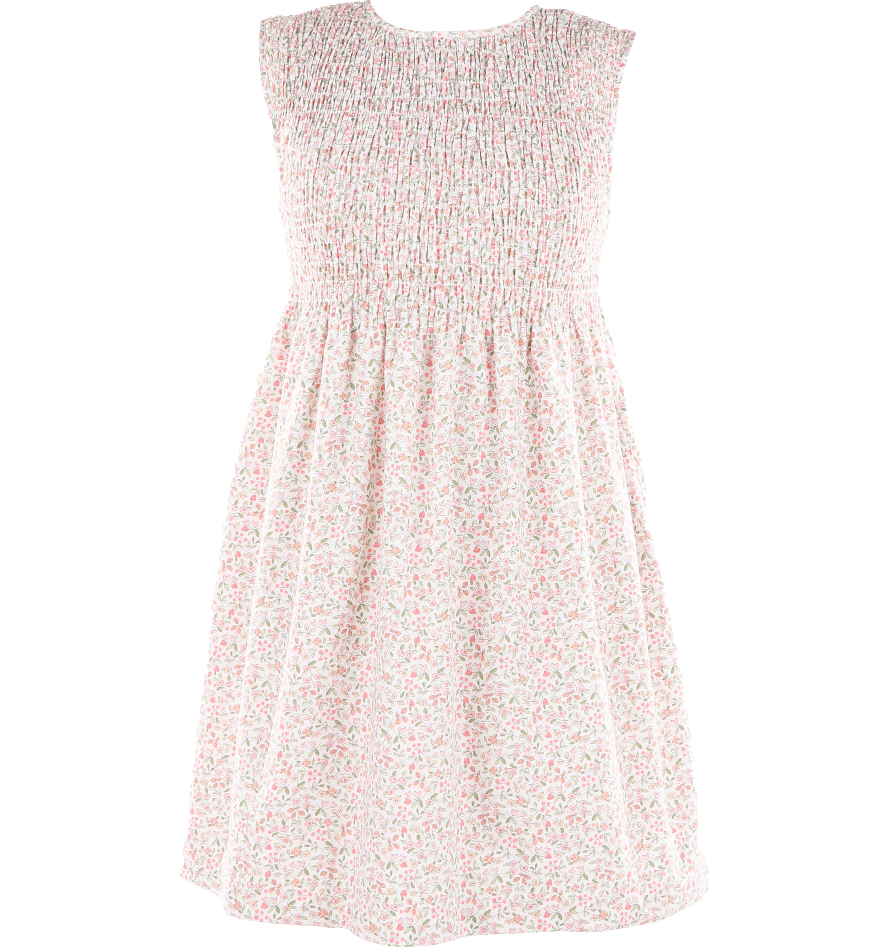 Pink Ditsy Smocked Dress