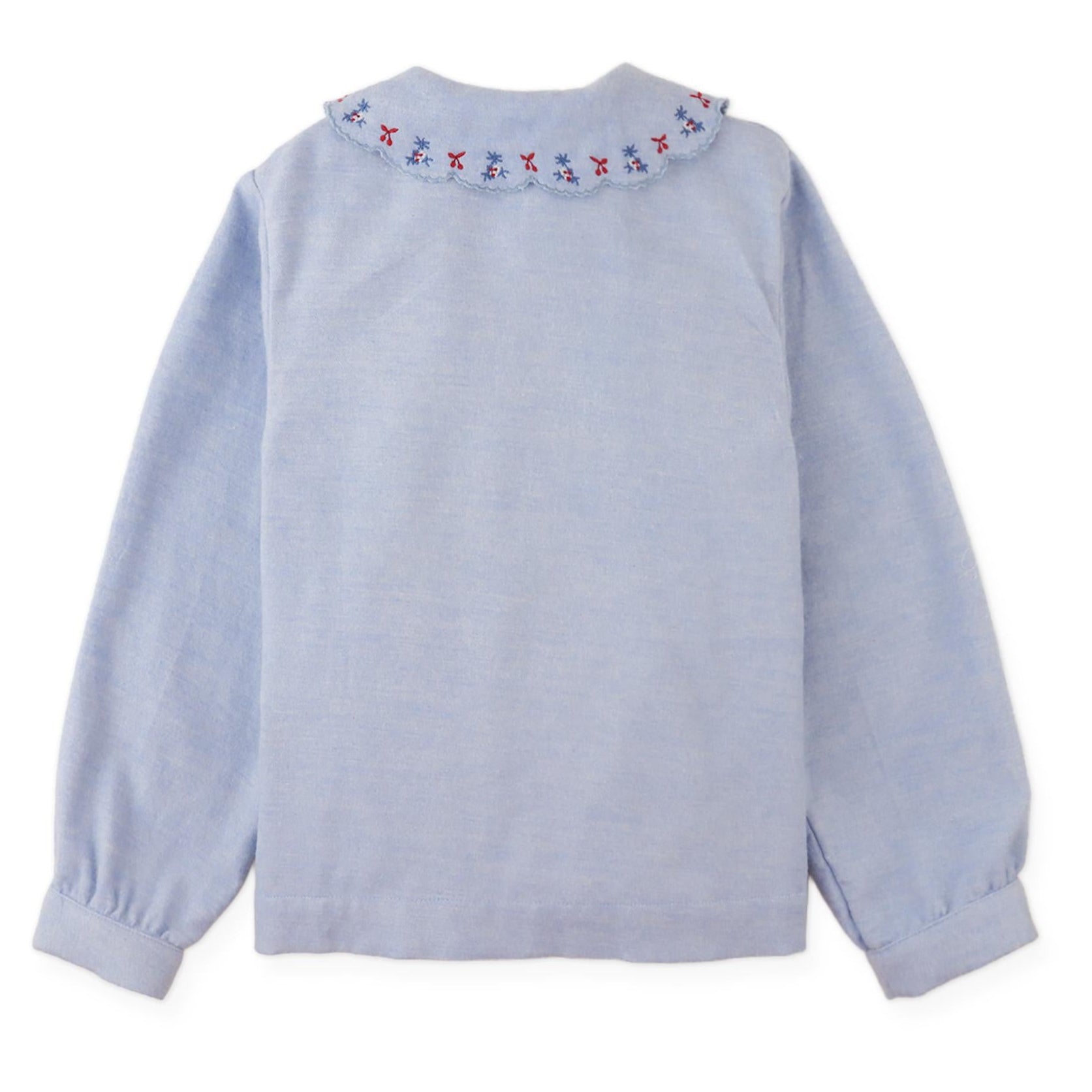 Soft Blue Blouse with Embroidery