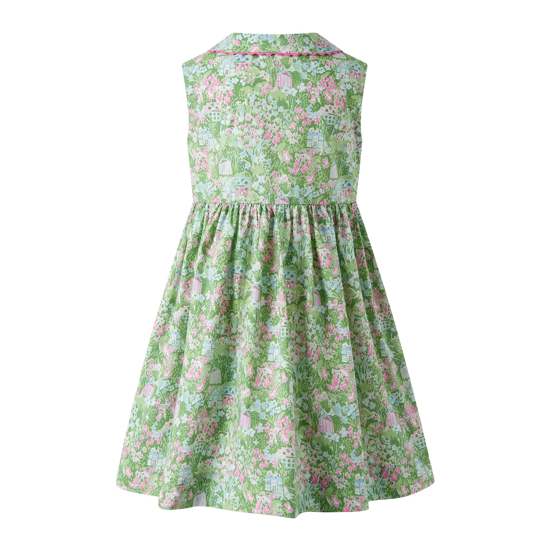 Rachel Riley Green Garden Ricrac Dress