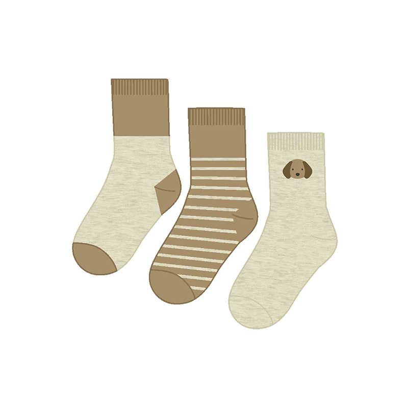 Boy's Mustard Doggie 3pack Socks