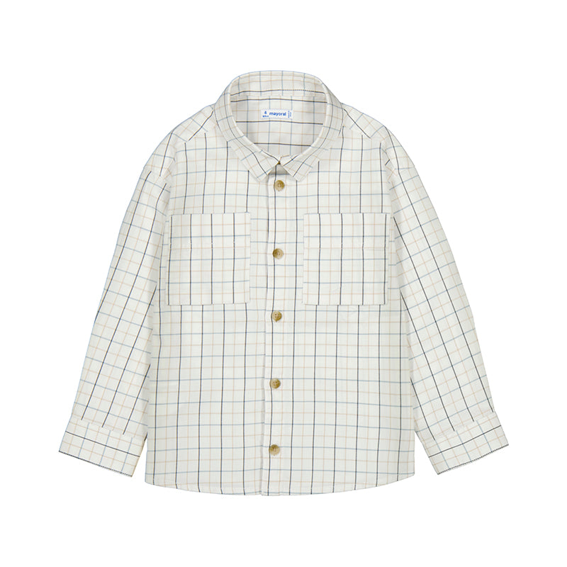 Boy's Cream Tattersal Shirt