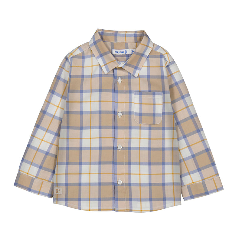 Camel Plaid Infant Shirt