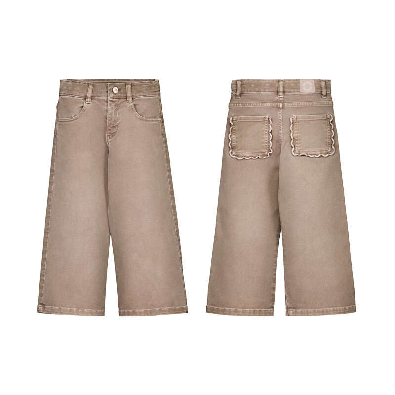 Tan Twill Wide Pant