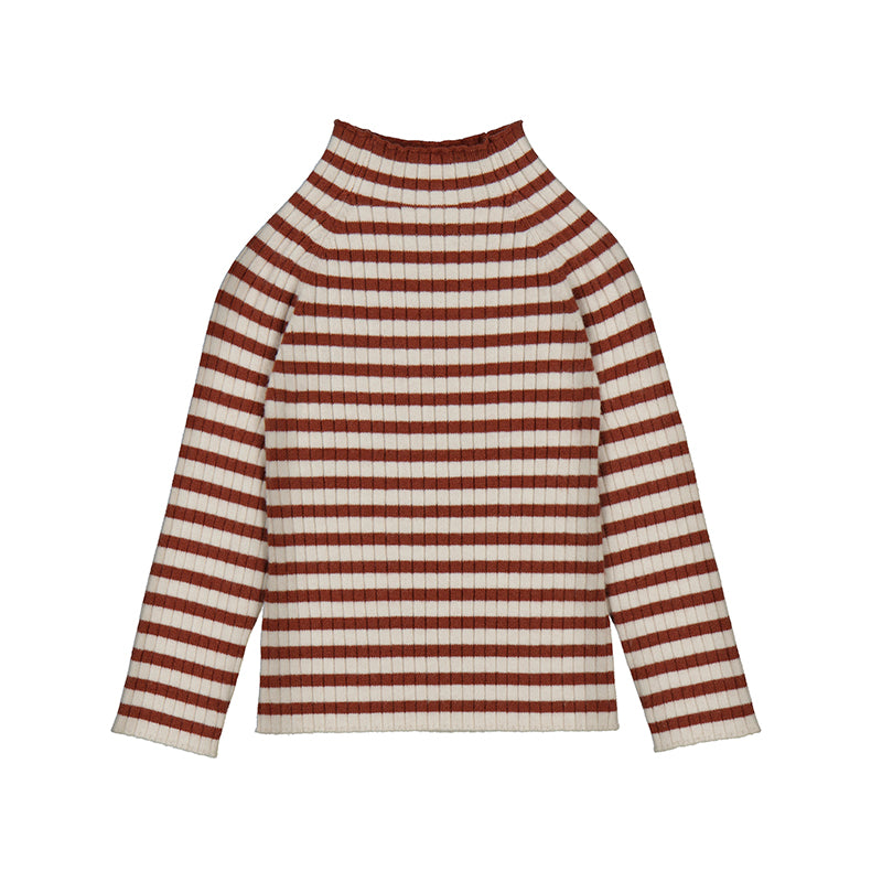 Terrecotta Stripe Mock Turtle Top